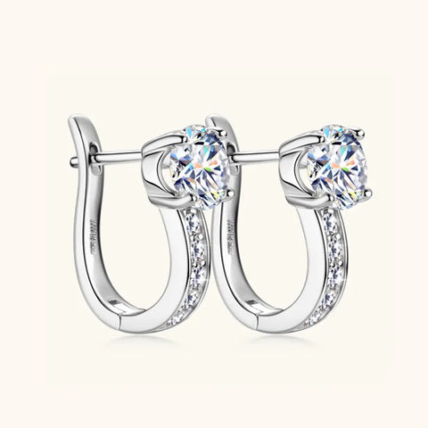 Women Earrings 925 Sterling Silver Moissanite Diamond Hoop Iced Out Moissanite Hoop Earrings