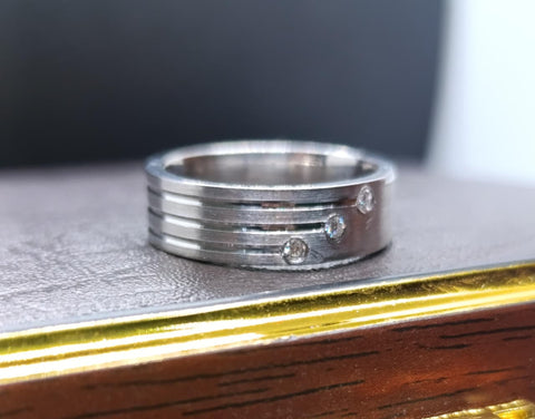 925 Silver Rhodium Plated Moissanite Ring