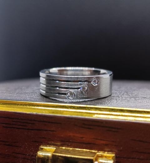 925 Silver Rhodium Plated Moissanite Ring