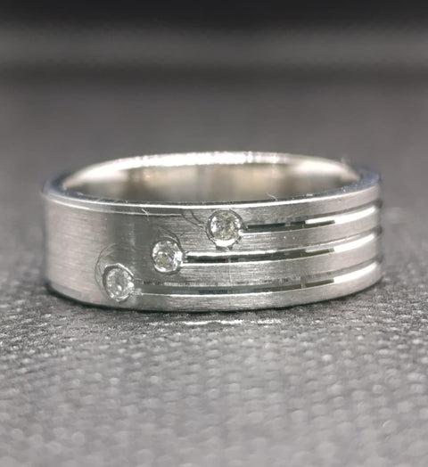 925 Silver Rhodium Plated Moissanite Ring