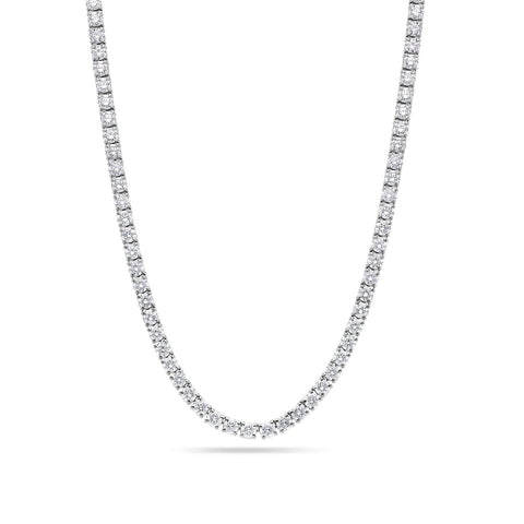 Moissanite Tennis Necklace 925 Sterling Silver with Rhodium Plating
