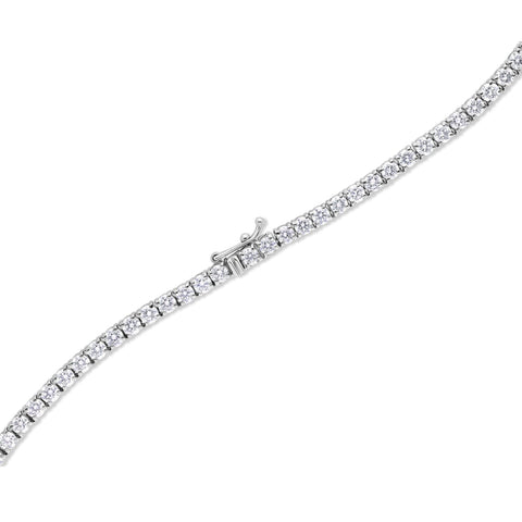 Moissanite Tennis Necklace 925 Sterling Silver with Rhodium Plating
