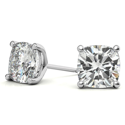 Beauty of cushion cut with amazing shine and luster in these stud.