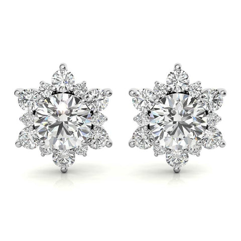 Embedded with 1 Carat GRA certified Moissanite in center.