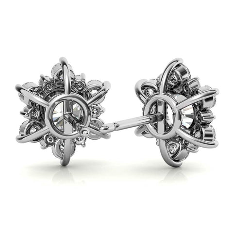 Embedded with 1 Carat GRA certified Moissanite in center.