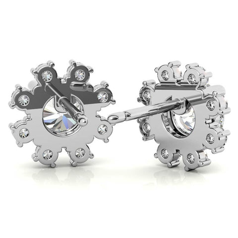 Round Cluster Style Moissanite Stud Earrings