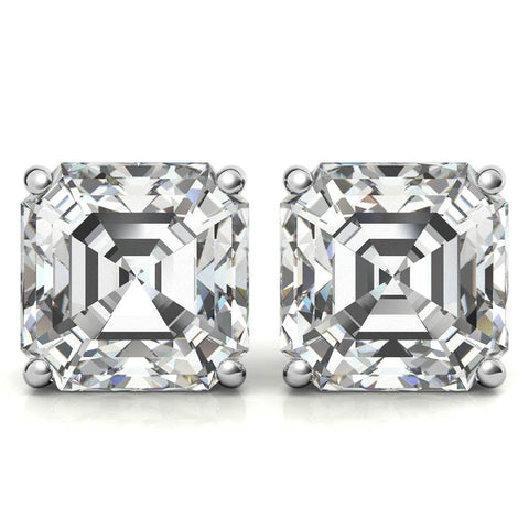 Ascher cut Moissanite stud