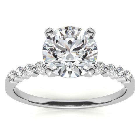 Moissanite Shared Prong Engagement Ring, 0.20ct