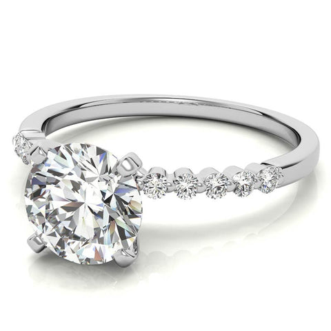 Moissanite Shared Prong Engagement Ring, 0.20ct