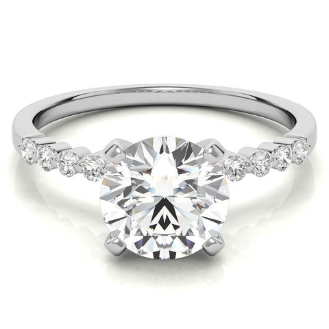 Moissanite Shared Prong Engagement Ring, 0.20ct