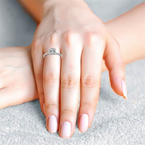 Moissanite Shared Prong Engagement Ring, 0.20ct
