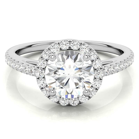 Round Petite Halo Moissanite Engagement Ring