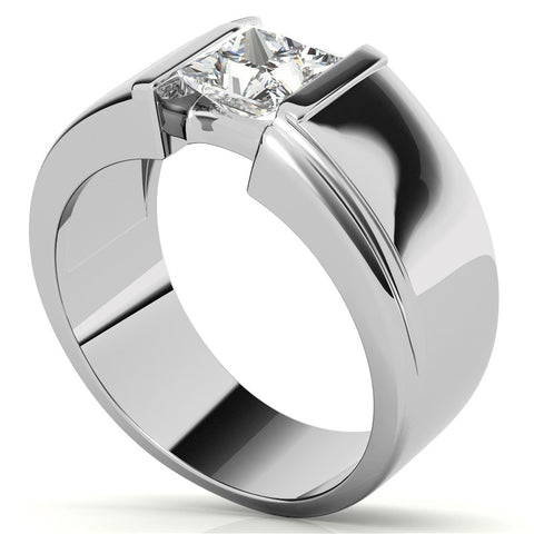 Princess Mens Moissanite Ring