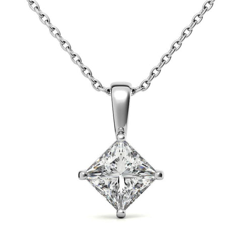 Princess cut Moissanite Solitaire Pendant