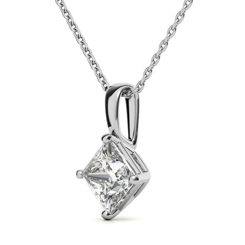 Princess cut Moissanite Solitaire Pendant