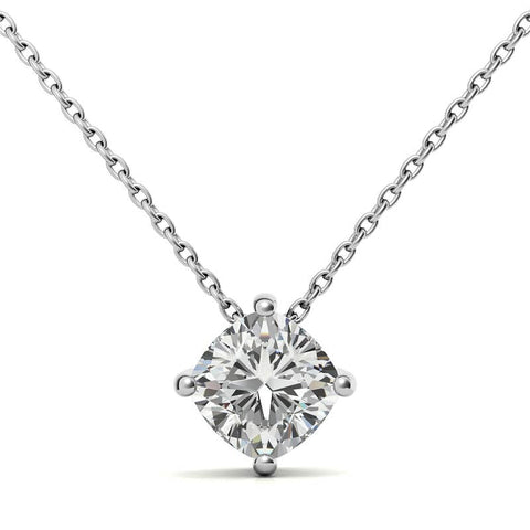 Cushion Moissanite Solitaire Pendant