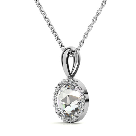 Moissanite Halo Pendant