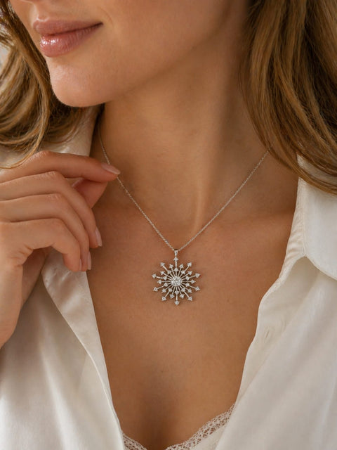 Moissanite Flower Pendant M01