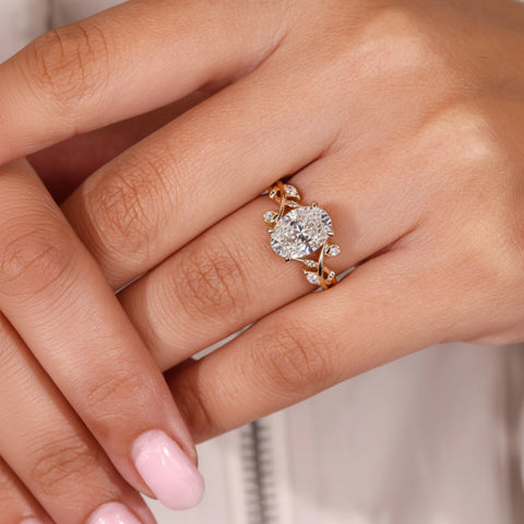 2.00 CT Oval Cut Lab-Grown Diamond Solitaire Ring | 18K Solid Gold | IGI Certified