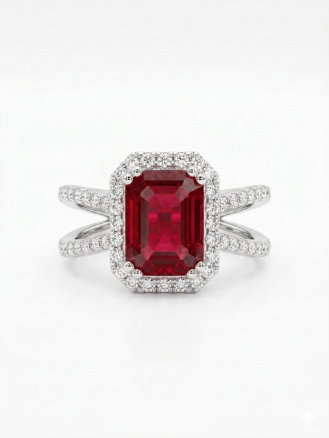 Lab grwon emrald ring