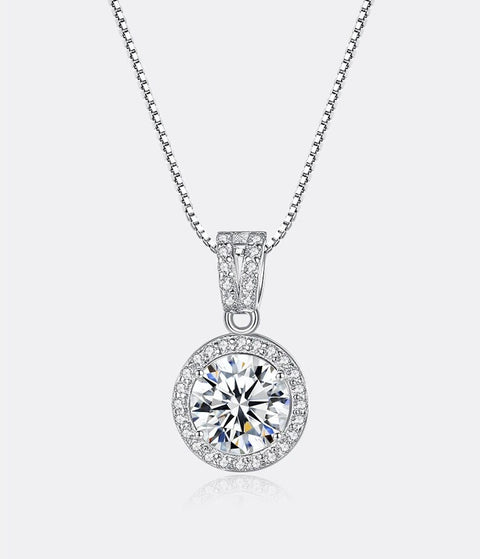 Moissanite Halo Pendant
