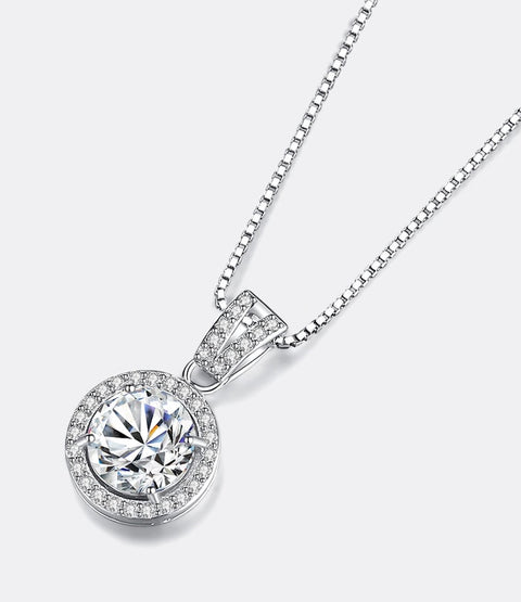 Moissanite Halo Pendant