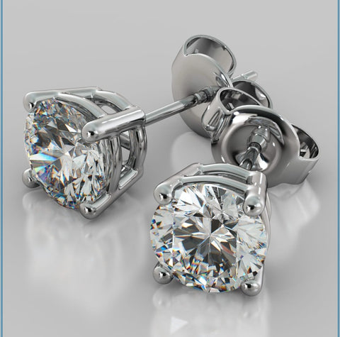 4 Prongs Moissanite Studd