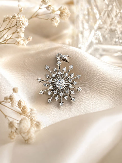 Moissanite Flower Pendant M01