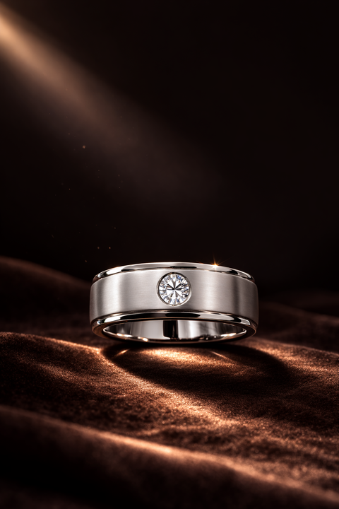 Men’s 0.18ct Natural Diamond Wedding Band – G Color VS1 White Gold Ring