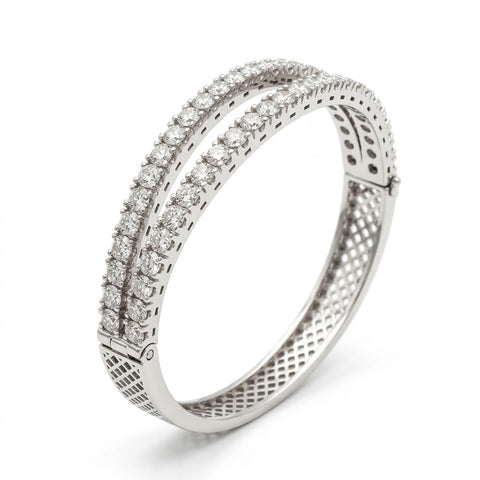 Brilliant 10-Pointer Moissanite Pave Bracelet | Sterling Silver & Rhodium