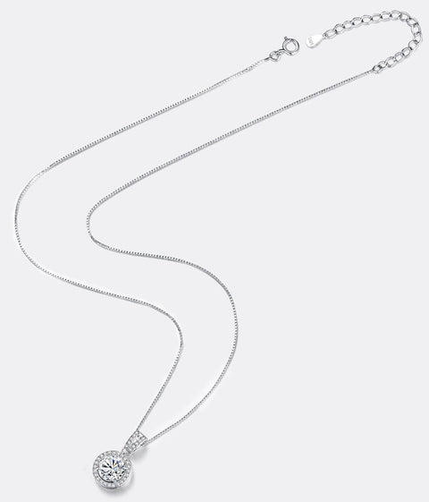 Moissanite Halo Pendant