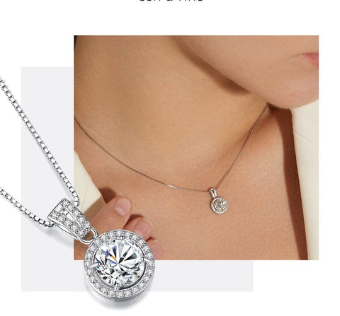 Moissanite Halo Pendant