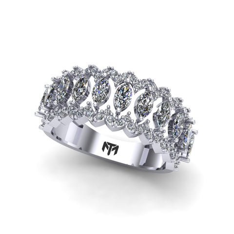 Elysian Marquis Moissanite Band