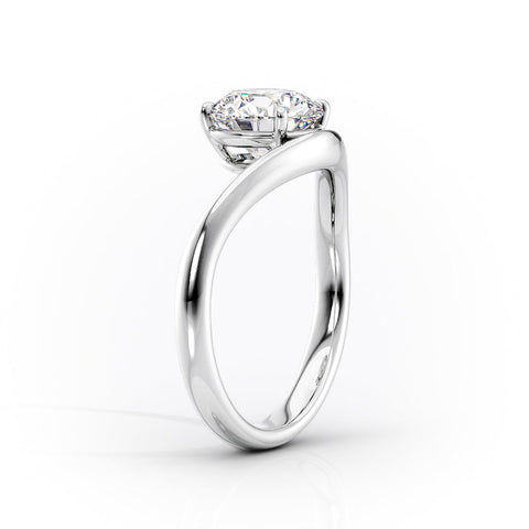 2ct Emerald Cut Moissanite Split Shank Solitaire Ring | 925 Sterling Silver