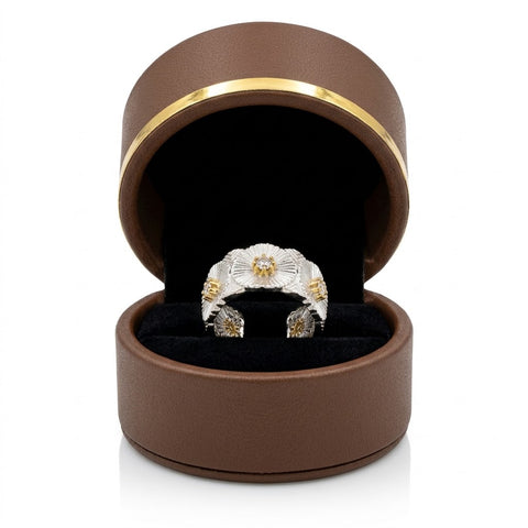The Aurora Band: Sandblast 925 Silver & Moissanite Ring