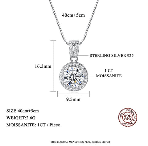 Moissanite Halo Pendant