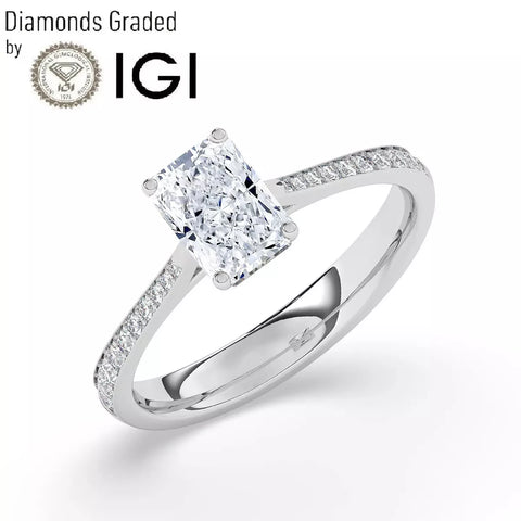 Radiant Cut LAb grown diamond ring 05