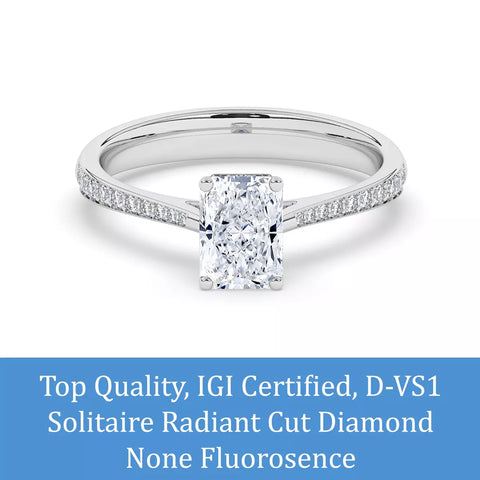 Radiant Cut LAb grown diamond ring 05