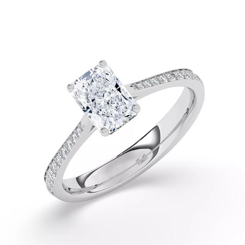 Radiant Cut LAb grown diamond ring 05