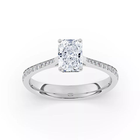 Radiant Cut LAb grown diamond ring 05